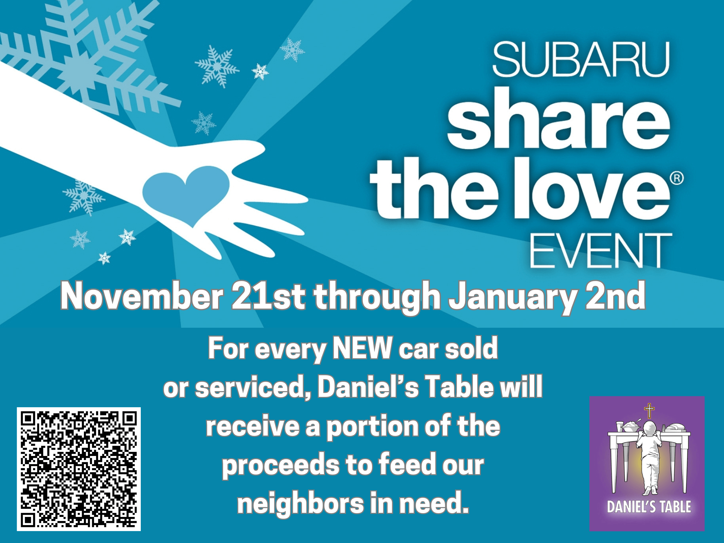 Subaru and Daniel's Table, Share the Love event